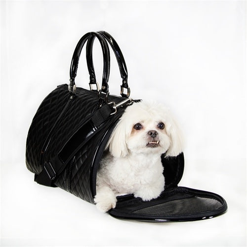 Quilted Duffel Dog Carrier: Black