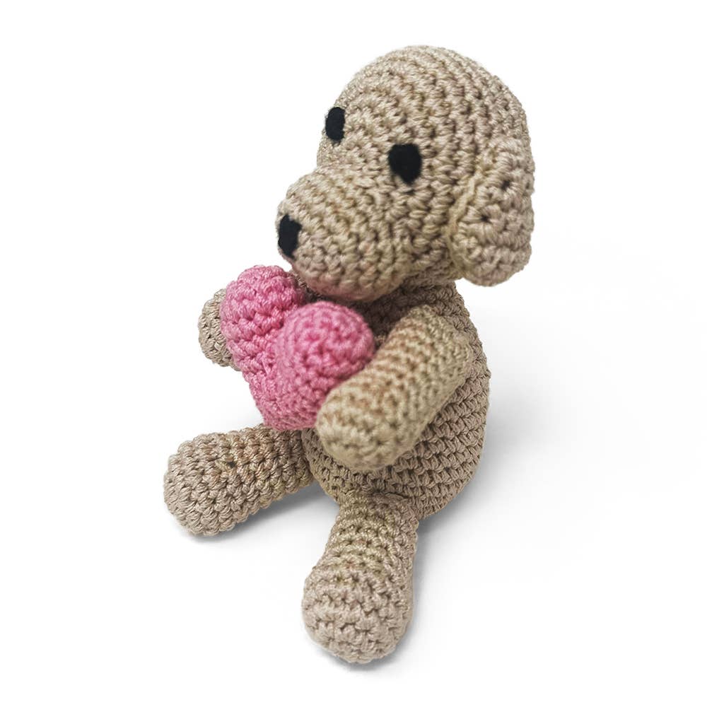 Crochet Puppy Heart Dog Toy