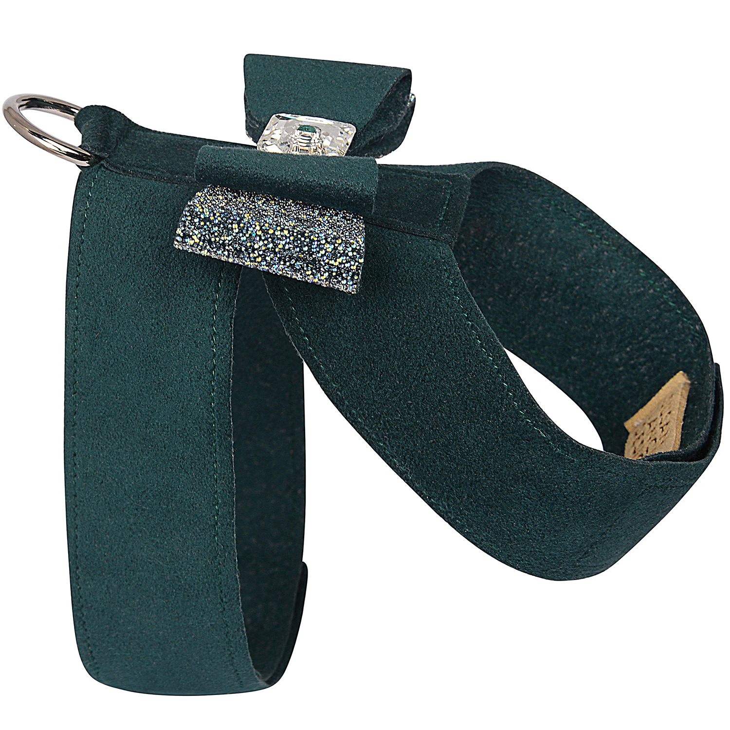 Pet Boutique - Dog Harness - Emerald Crystal Stellar Big Bow Tinkie Dog Harness by Susan Lanci