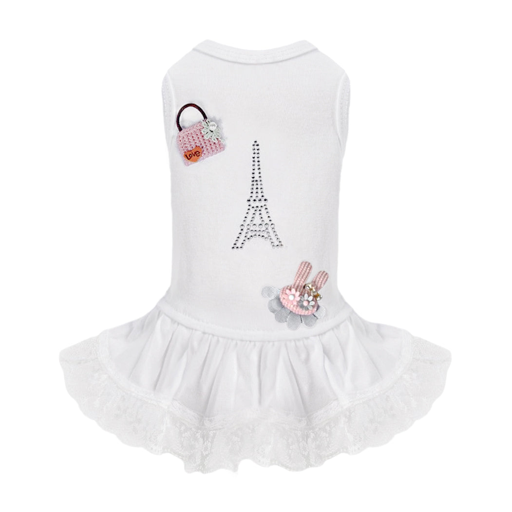 Paris Dog Dress: White