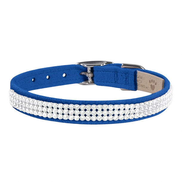 Giltmore 3-Row Crystal Pet Collar: Royal Blue