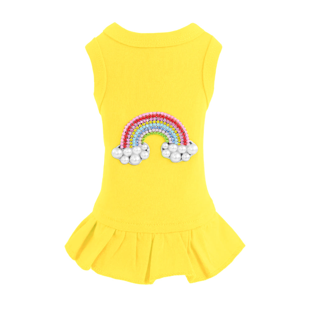 Rainbow Dog Dress : Yellow