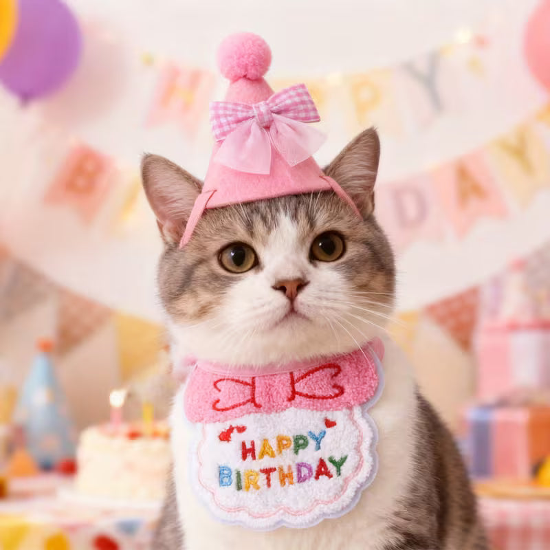 Happy Birthday Dog Hat and Bib