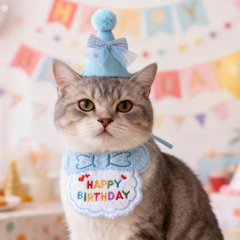 Happy Birthday Dog Hat and Bib