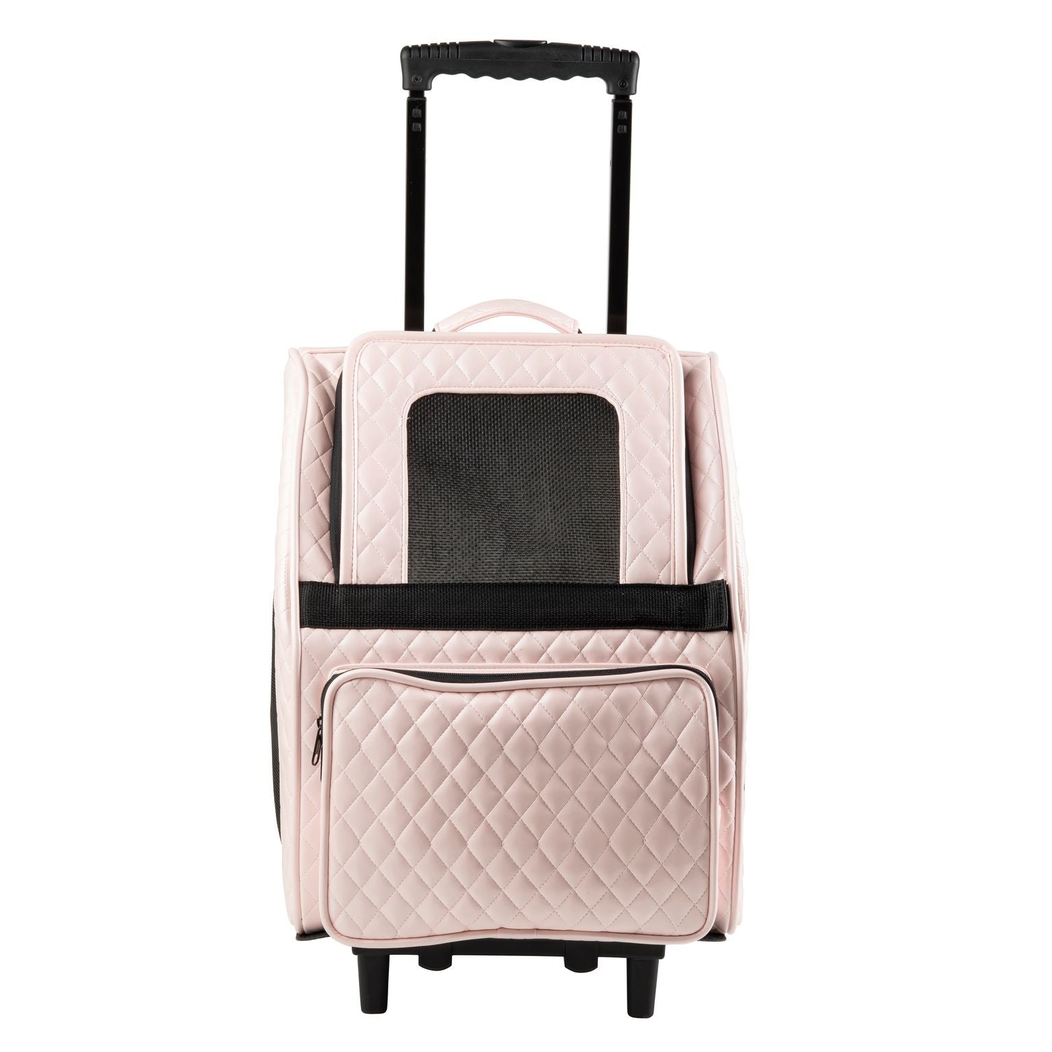 RIO Quilted Rolling Pet Carrier: Pink