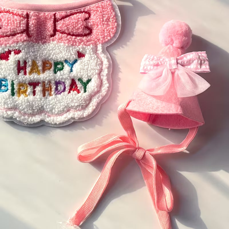 Happy Birthday Dog Hat and Bib