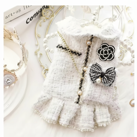 Pearl Winter Coat Dog Dress