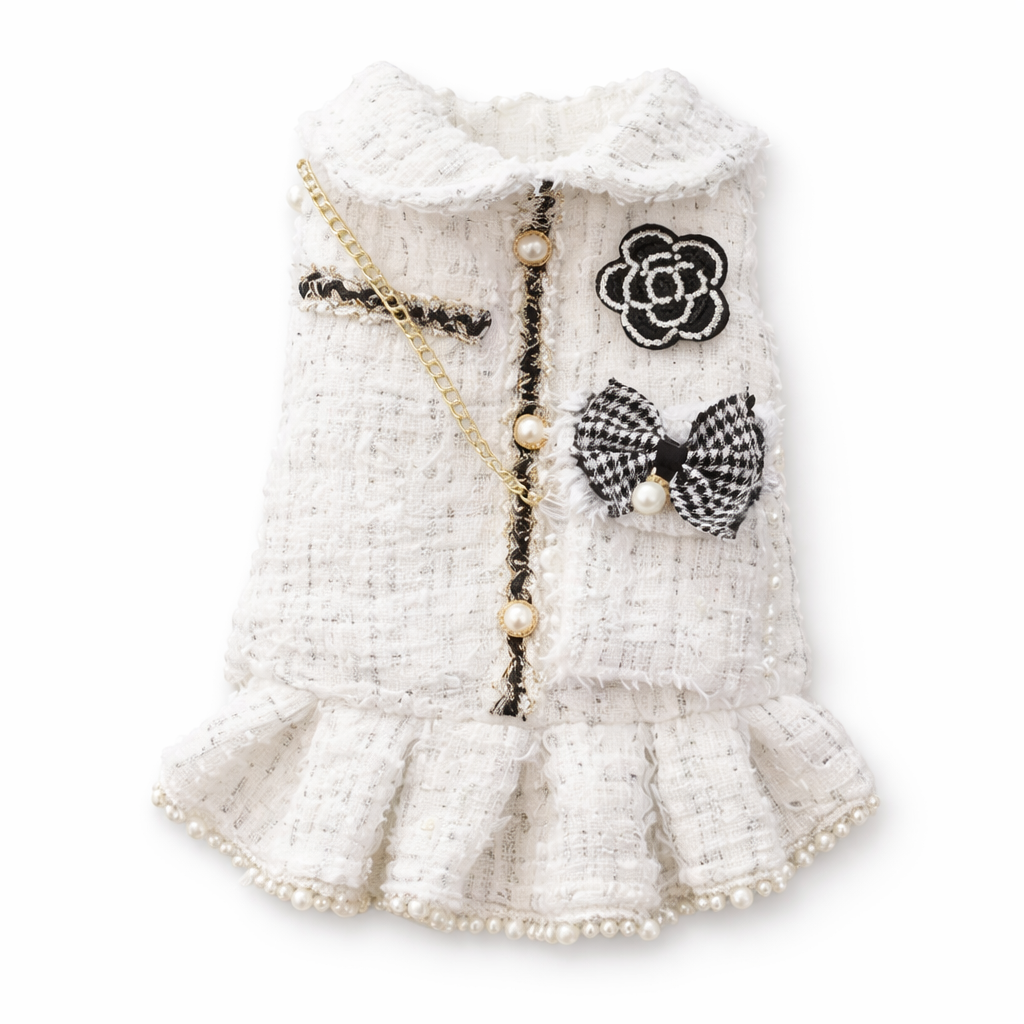 Pearl Winter Coat Dog Dress
