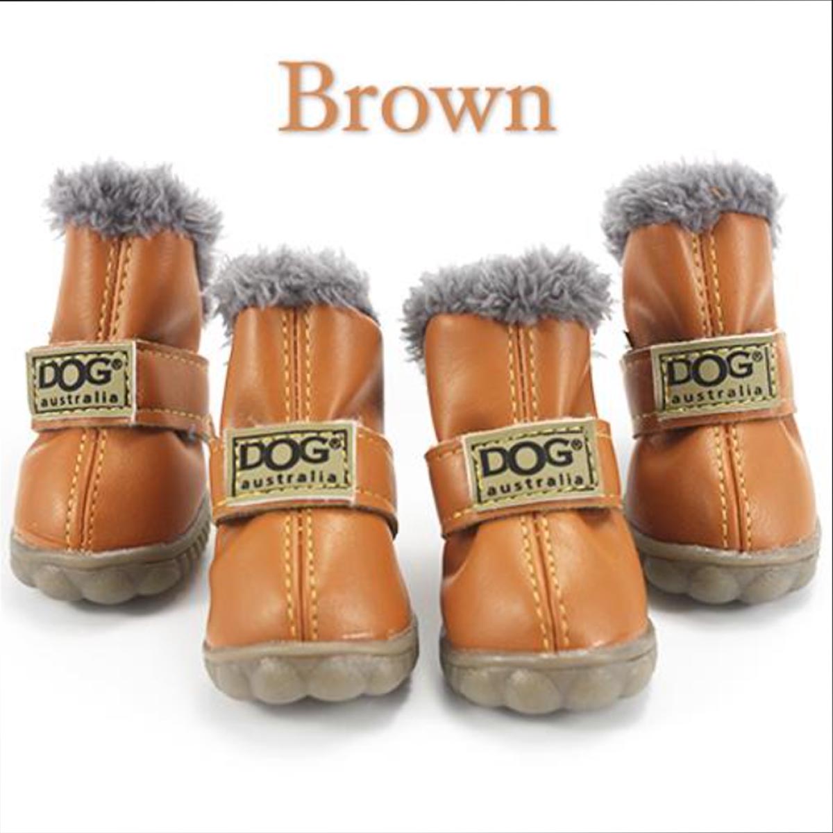 Snow Dog Boots: Brown