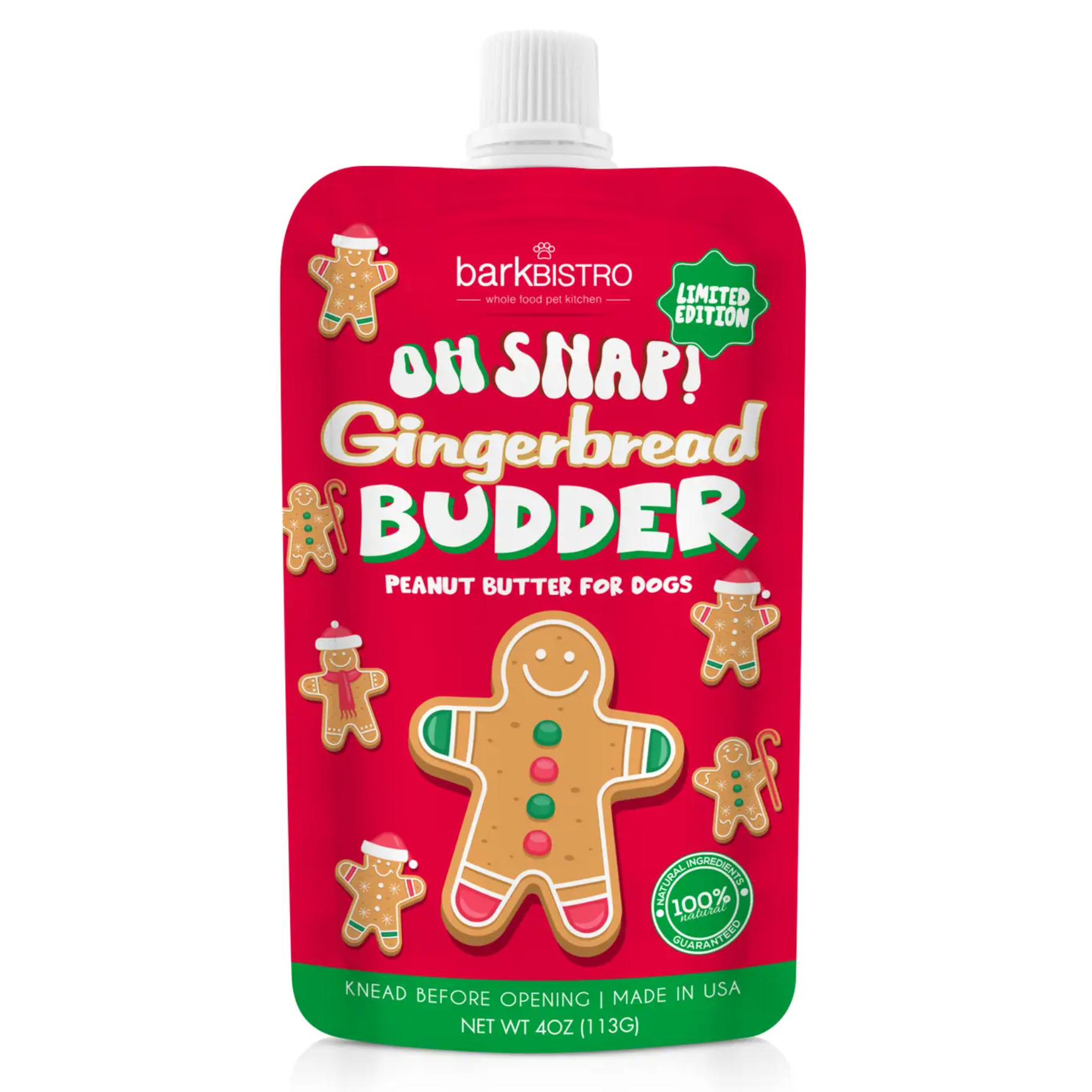 Limited Edition Gingerbread Buddy Budder Dog Treat