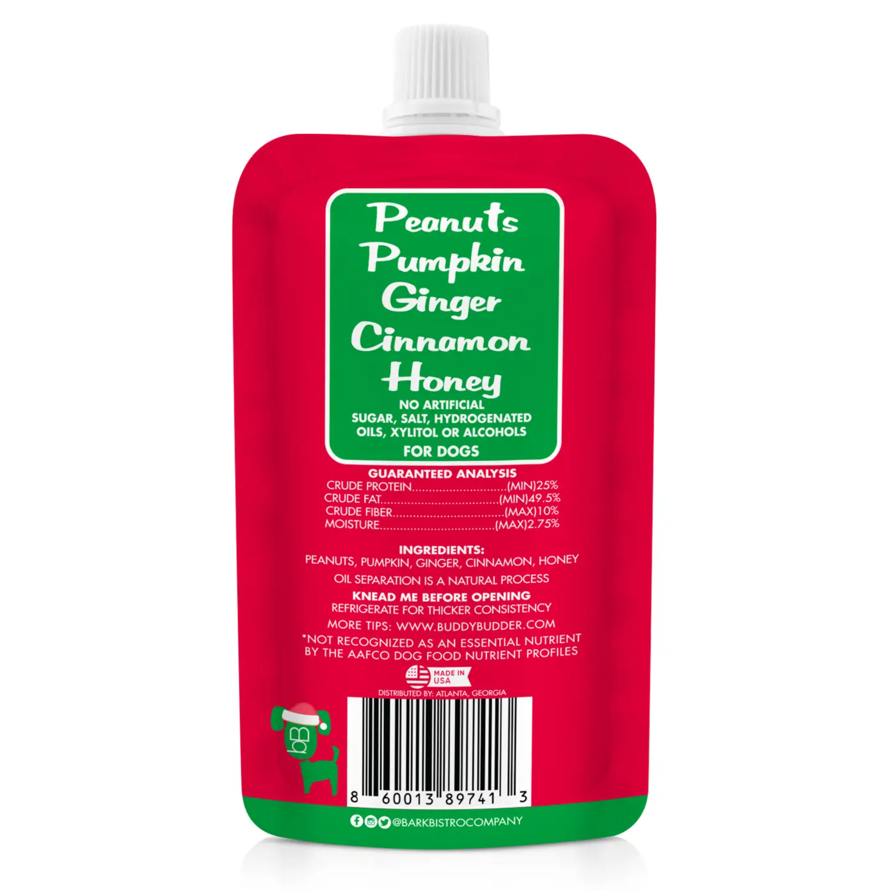 Limited Edition Gingerbread Buddy Budder Dog Treat