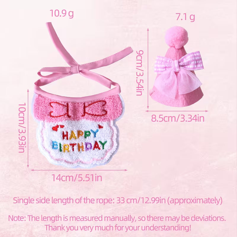 Happy Birthday Dog Hat and Bib