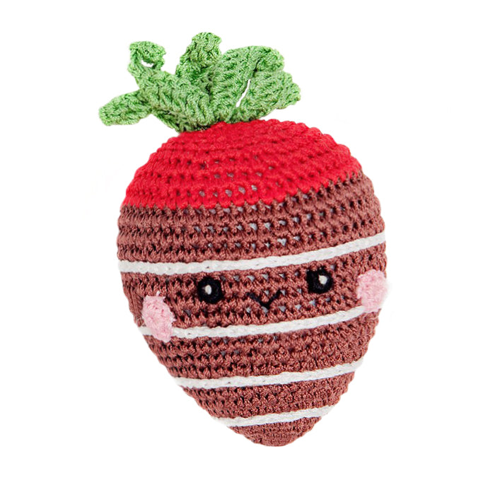 Crochet Chocolate Strawberry Dog Toy