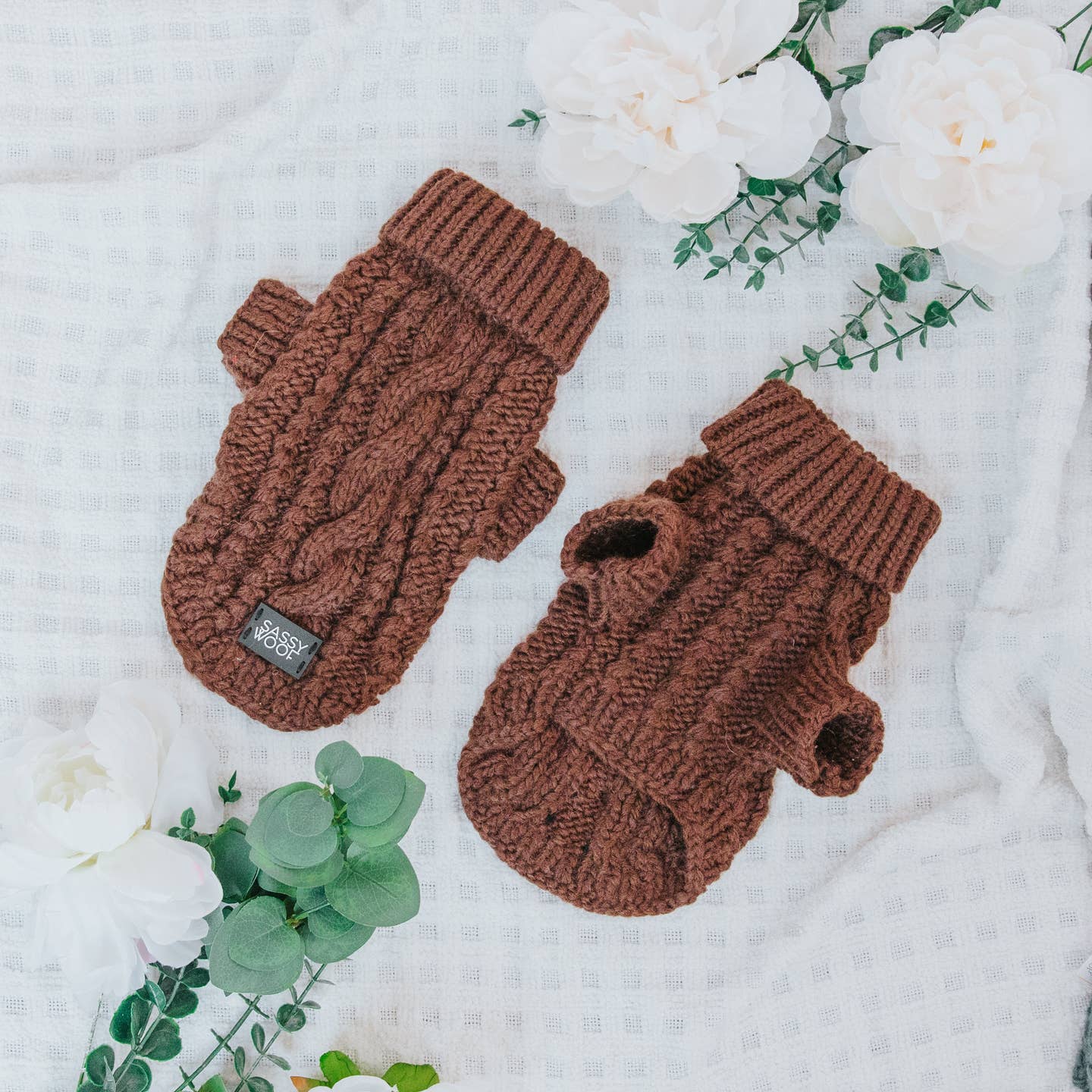 Cable Knit Dog Sweater