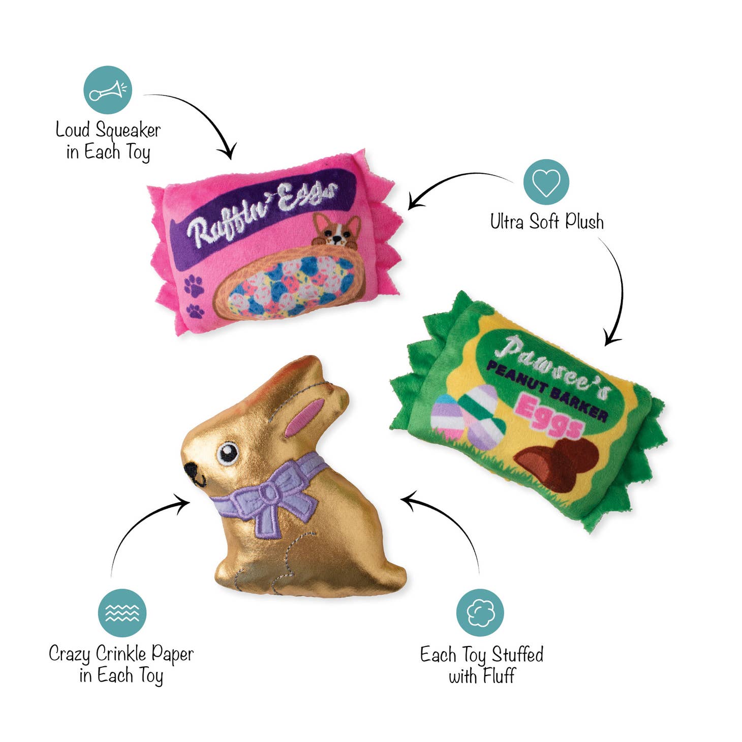Eggstra Sweets Dog Toy Set