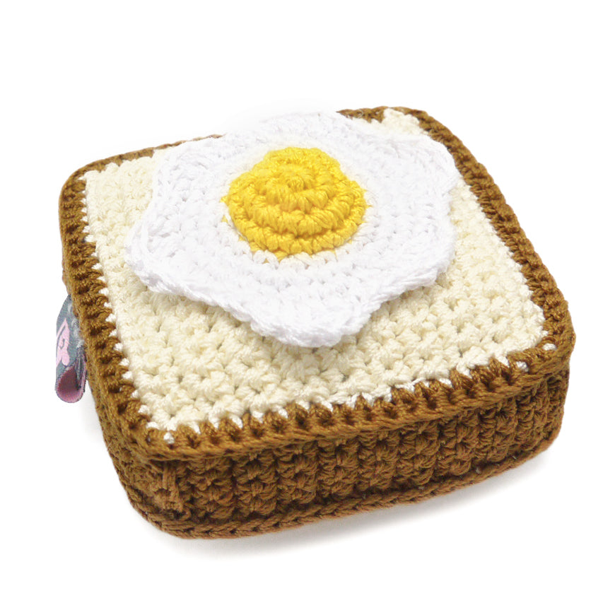 Crochet Toast & Egg Dog Toy