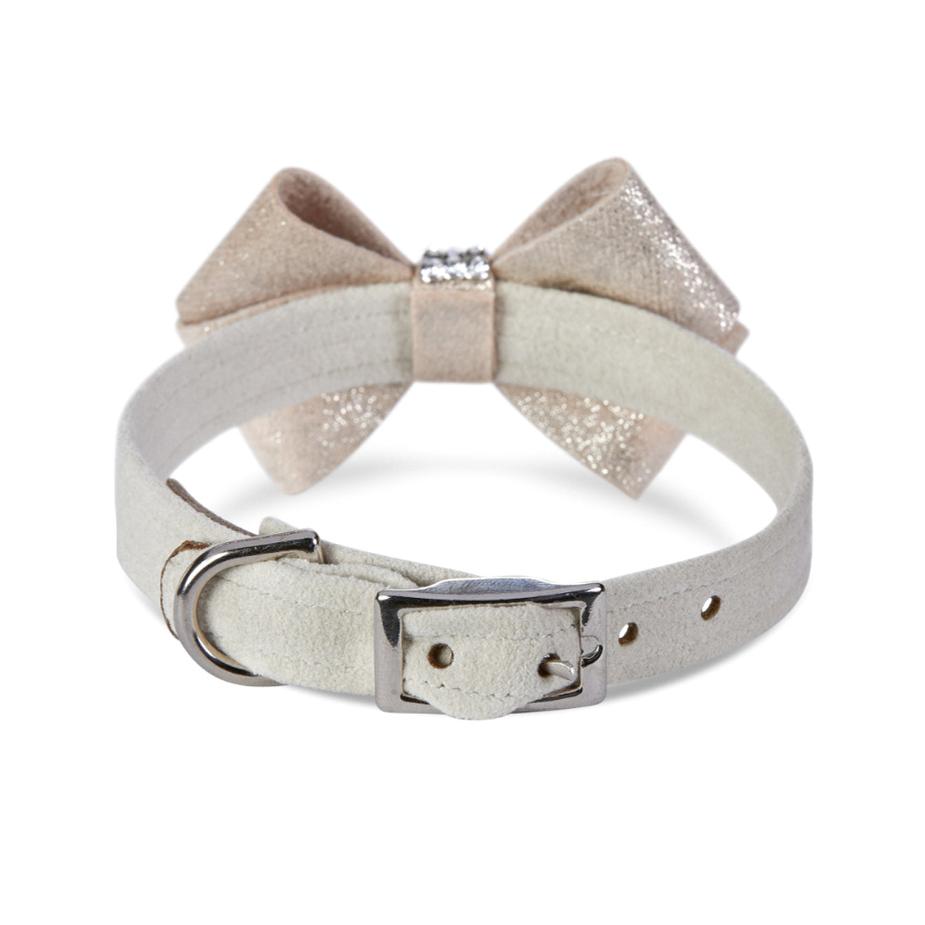 Nouveau Bow Dog Collar: Gold Glitzerati