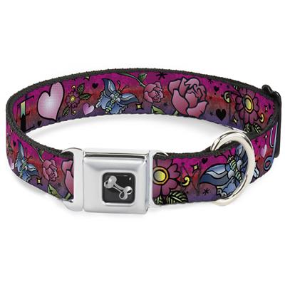 Pet Boutique - Dog Collars - Dog Leash - Love Love Pink Dog Collar/ Leash by Buckle-Down