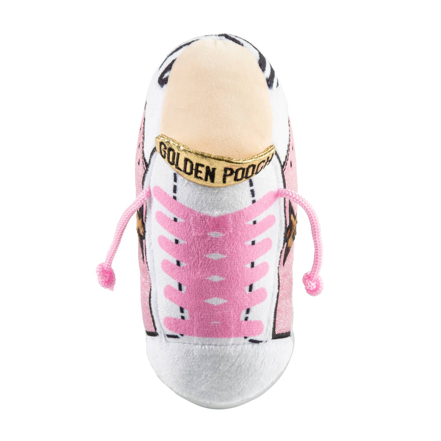 Golden Pink Pooch Sneaker Dog Toy