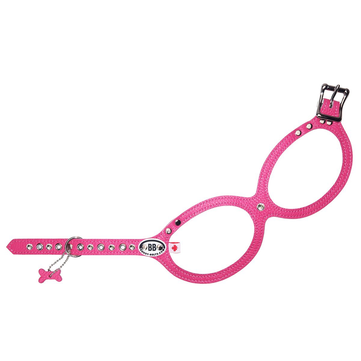 Pet Boutique - Dog Harness - Buddy Belt Hot Pink Leather Dog Harness