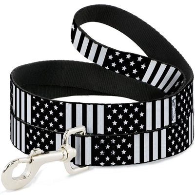 Pet Boutique - Dog Collars - Dog Leash - American Flag: Black & White Dog Collar/ Leash by Buckle-Down