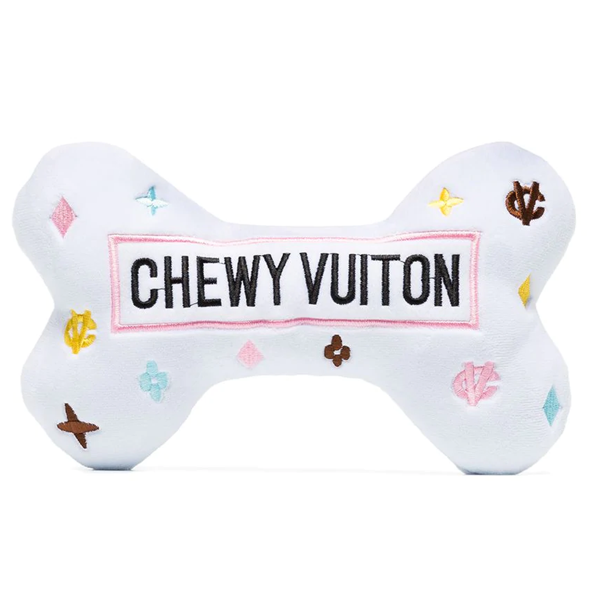 White Chewy Vuiton Dog Bone Toy - PUCCI Café