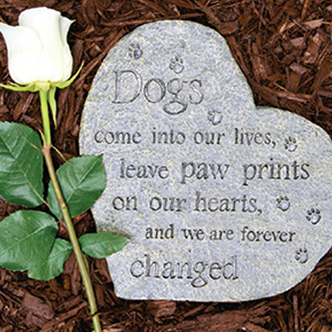 Dog Gift - Paw Prints on our Hearts Pet Memory Stone