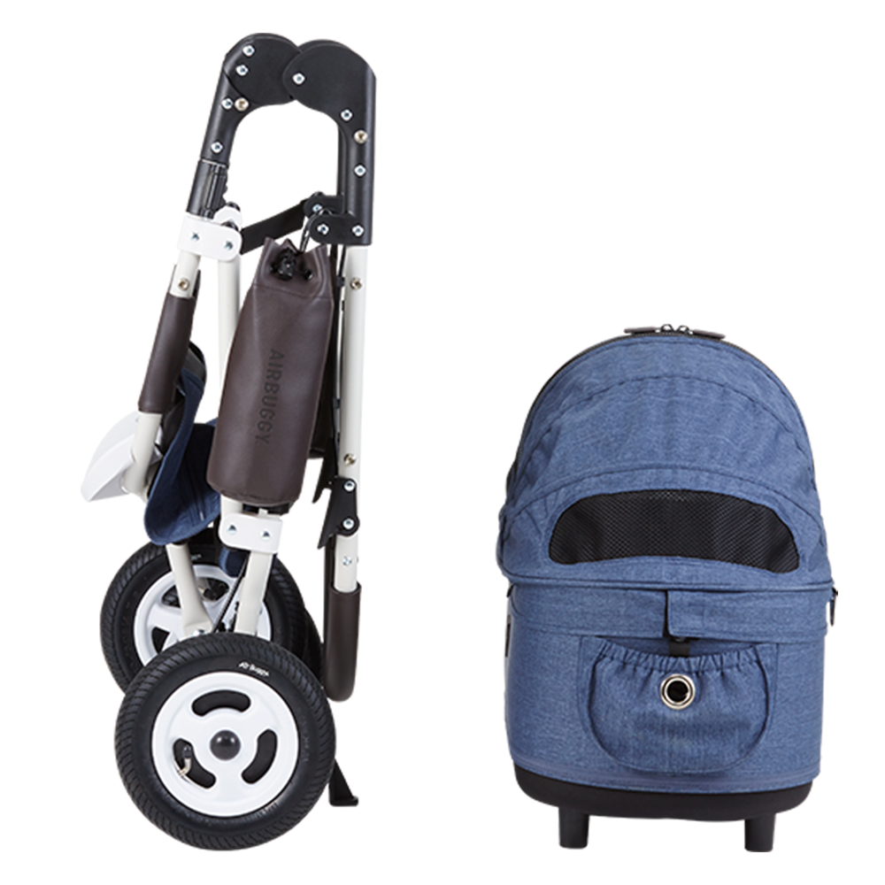 Dog Stroller - Dome 2 Brake Pet Stroller: Earth Series Blue by Airbuggy