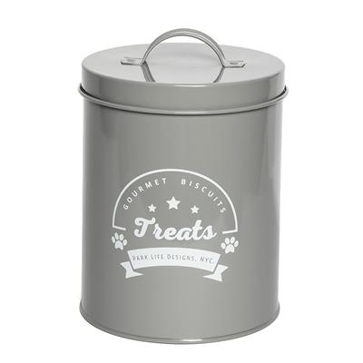 Dog Dining - Gourmet Biscuits Grey Dog Treat Canister by Park Life Designs
