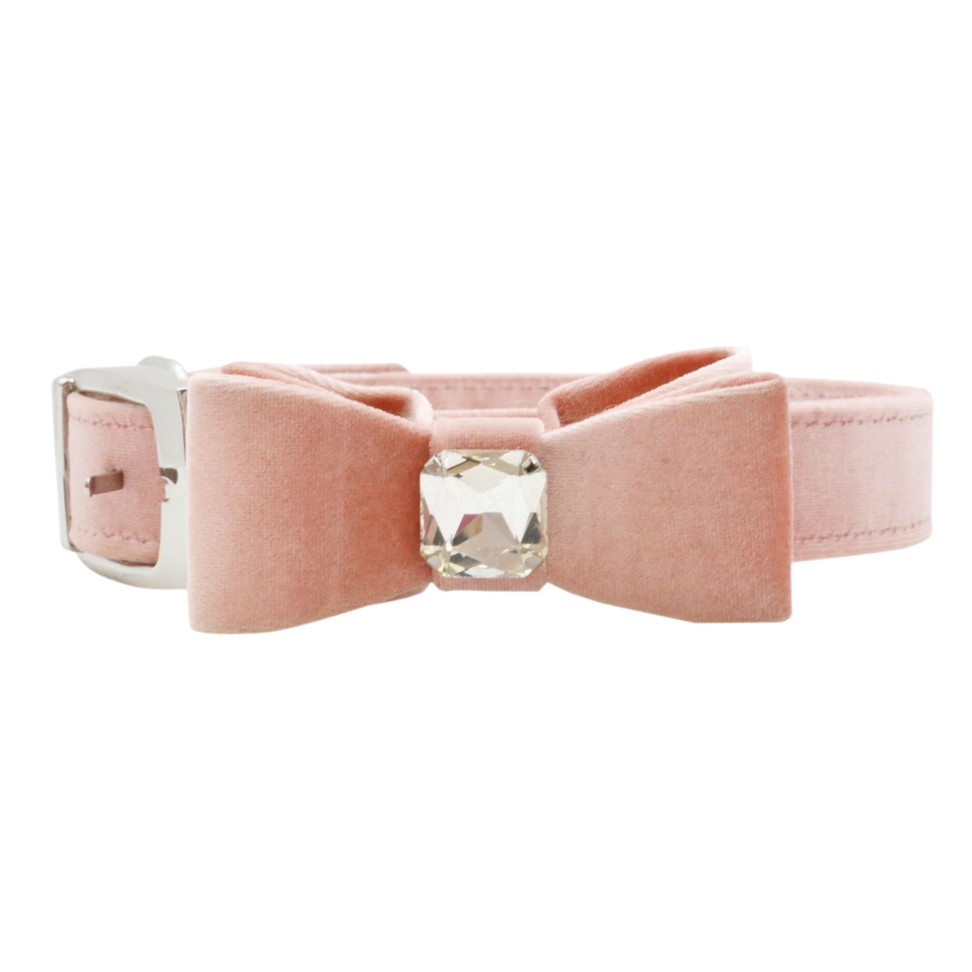 Lisa Velvet Diamond Bowtie Pink Dog Collar/Leash