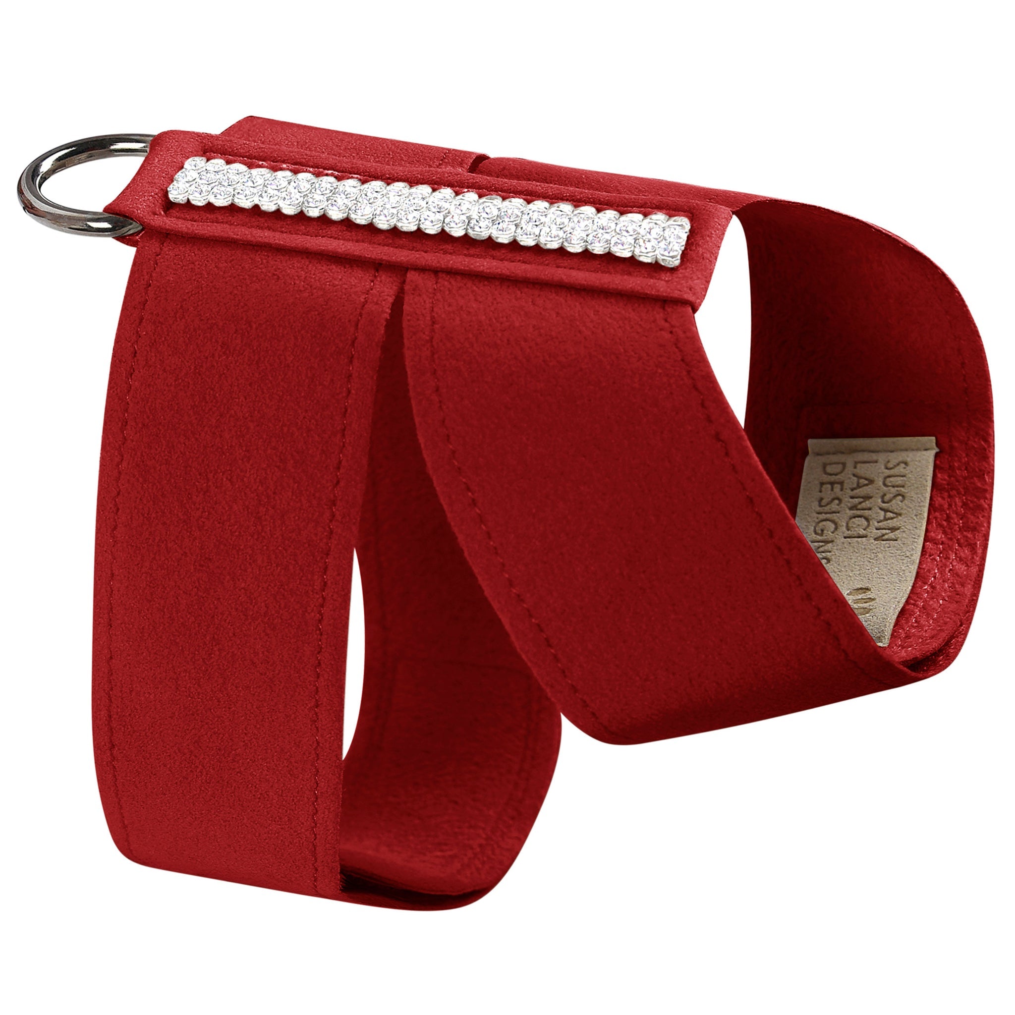 Giltmore 3-Row Crystal Pet Harness: Red