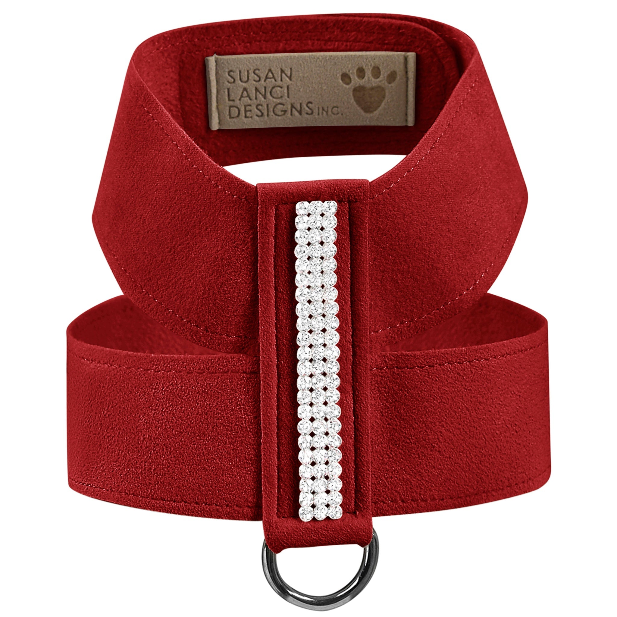 Giltmore 3-Row Crystal Pet Harness: Red