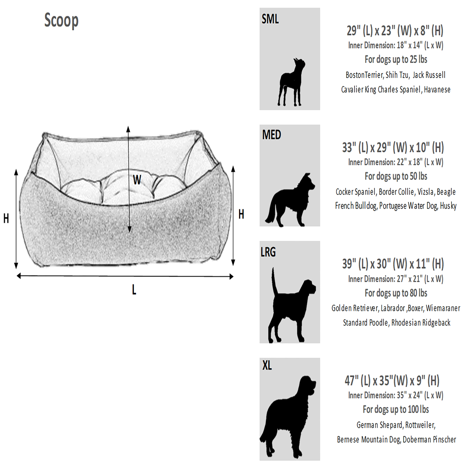 Pet Boutique - Dog Bed - Scoop Dog Bed: Pumice