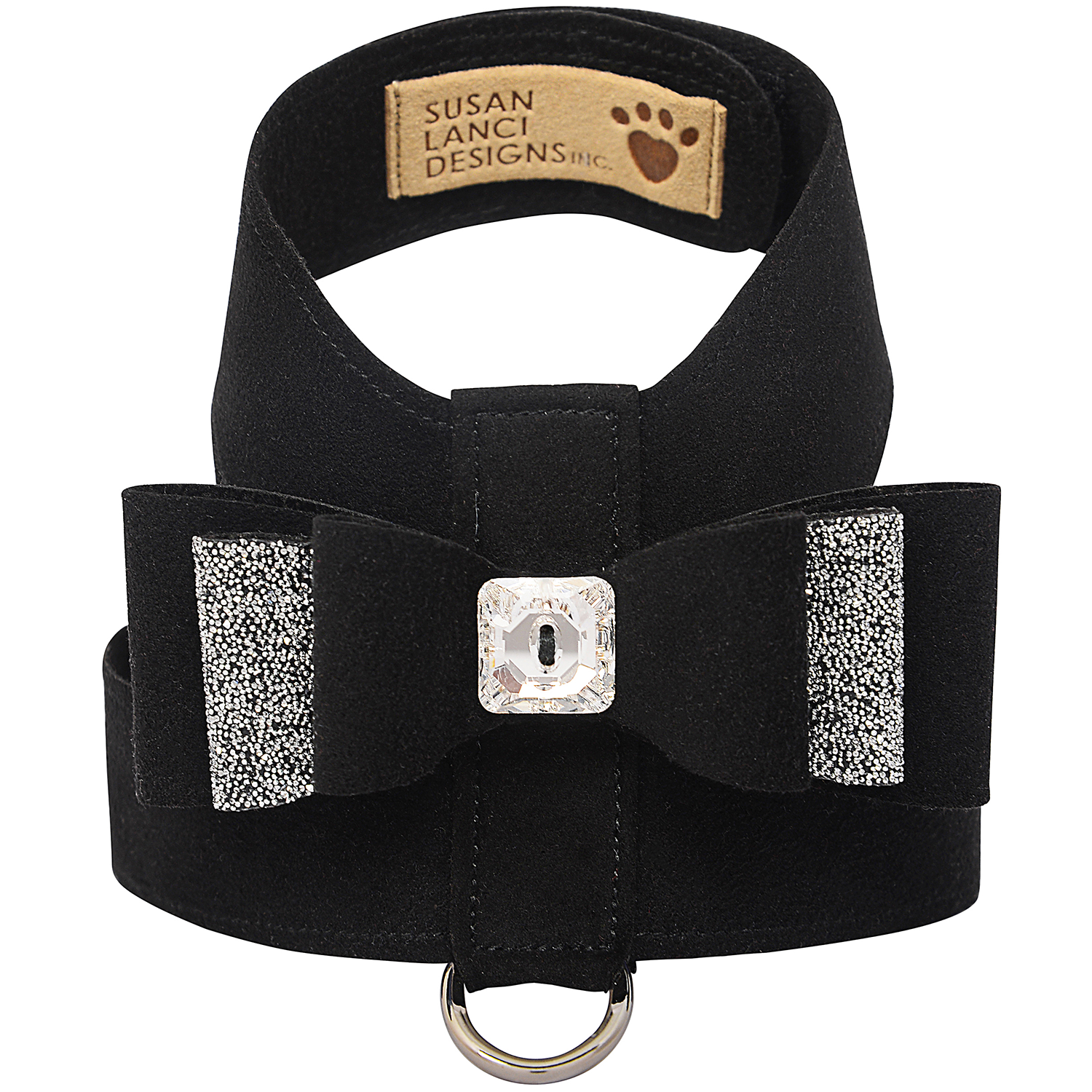 Pet Boutique - Dog Harness - Black Crystal Stellar Really Big Bow Tinkie Dog Harness by Susan Lanci