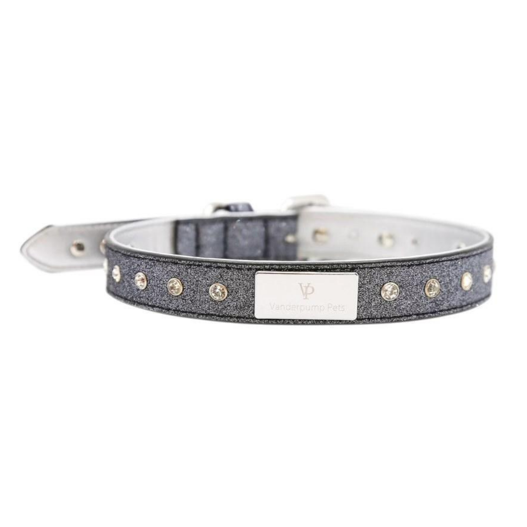 Pet Boutique - Dog Collar - VP Diamond Name Plate Collar: Silver by Vanderpump Pets