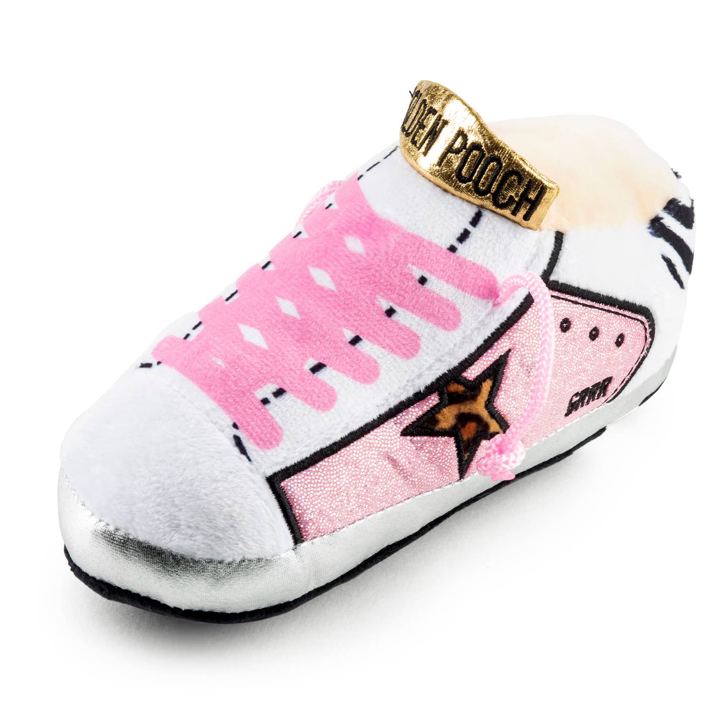 Golden Pink Pooch Sneaker Dog Toy