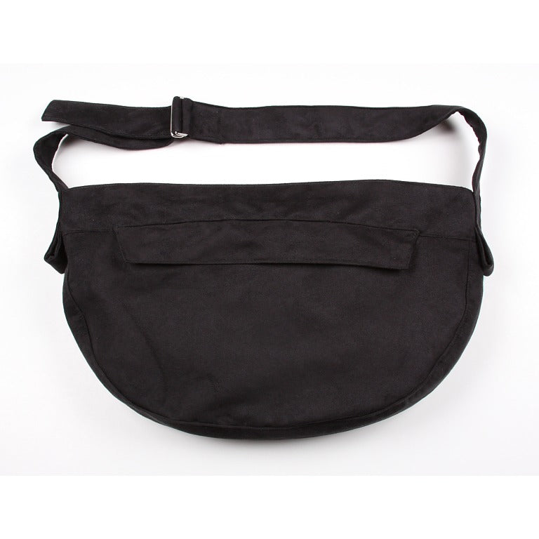 Dog Carrier - Black Luxe Suede Cuddle Pet Carrier by Susan Lanci