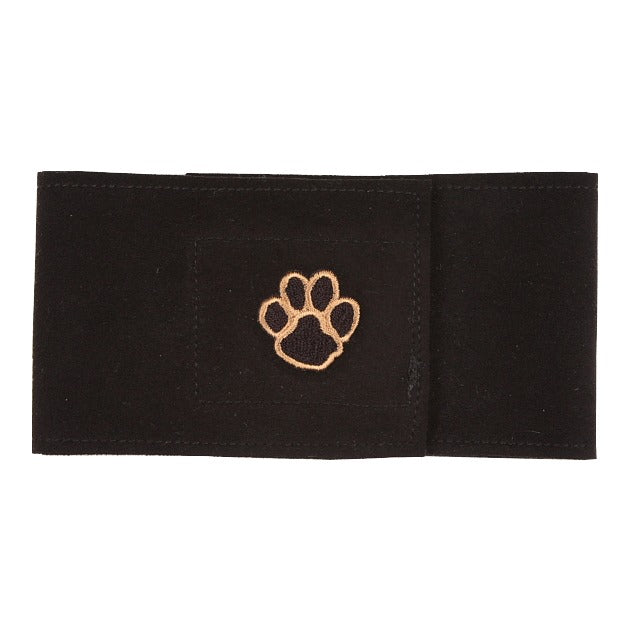 Dog Sanitary Accessories - Black paws wizzer belly band for male dogs by Susan Lanci