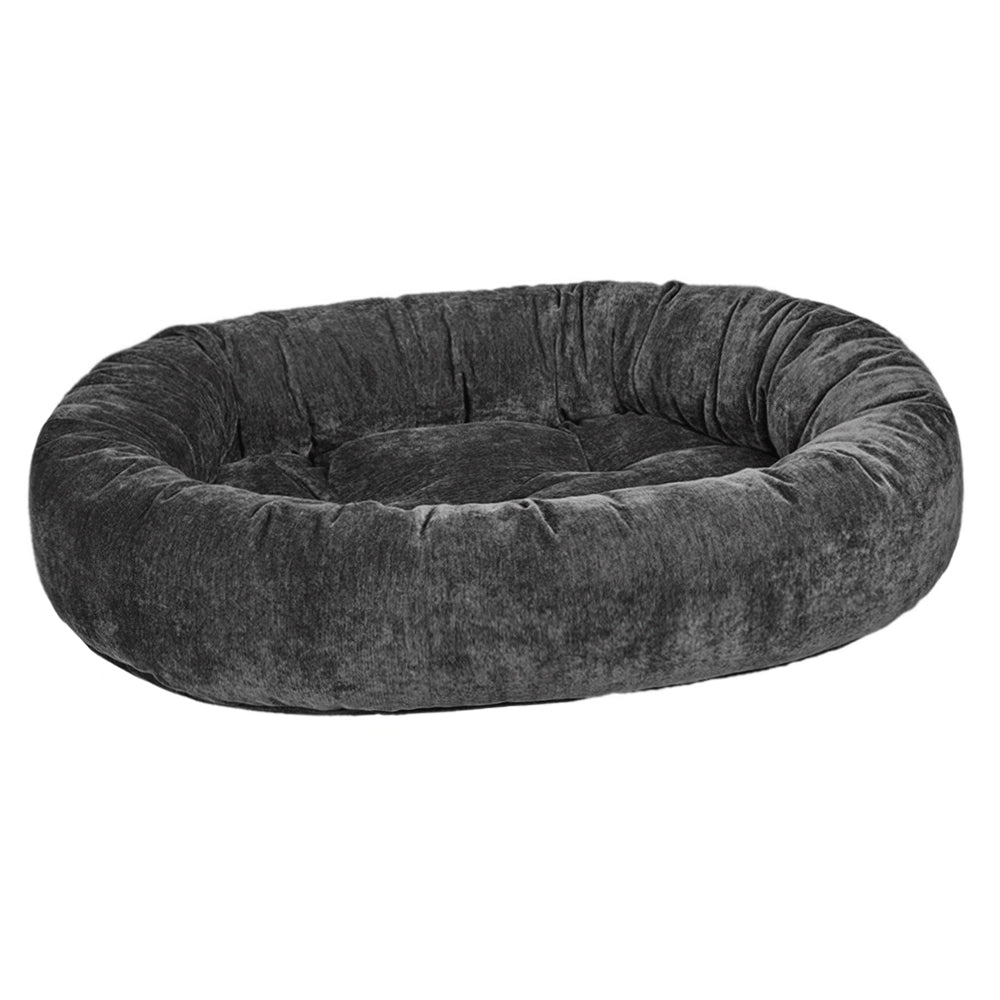 Grey Velvet Donut Dog Bed TeaCups, Puppies & Boutique