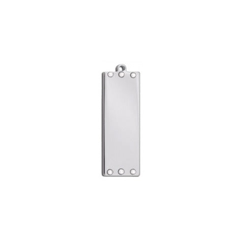 Dog ID Tag - Chrome Clear Bling Rectangle Pet ID Tags by Hillman Group