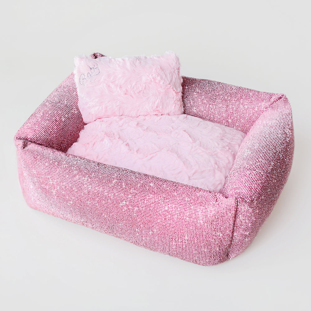 Pet Boutique - Dog Bed - Pink Imperial Crystal Dog Bed by Hello Doggie