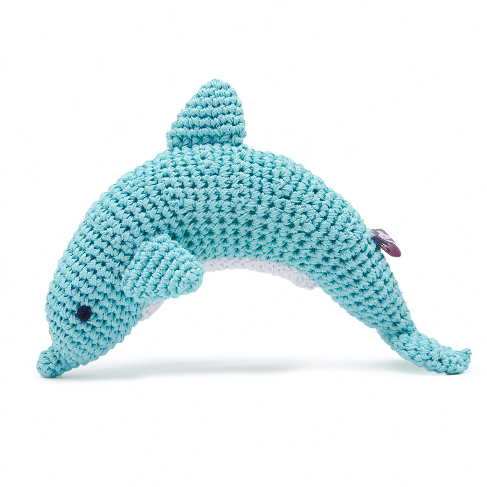 chrochet dolphin dog toy for tiny teacup puppies