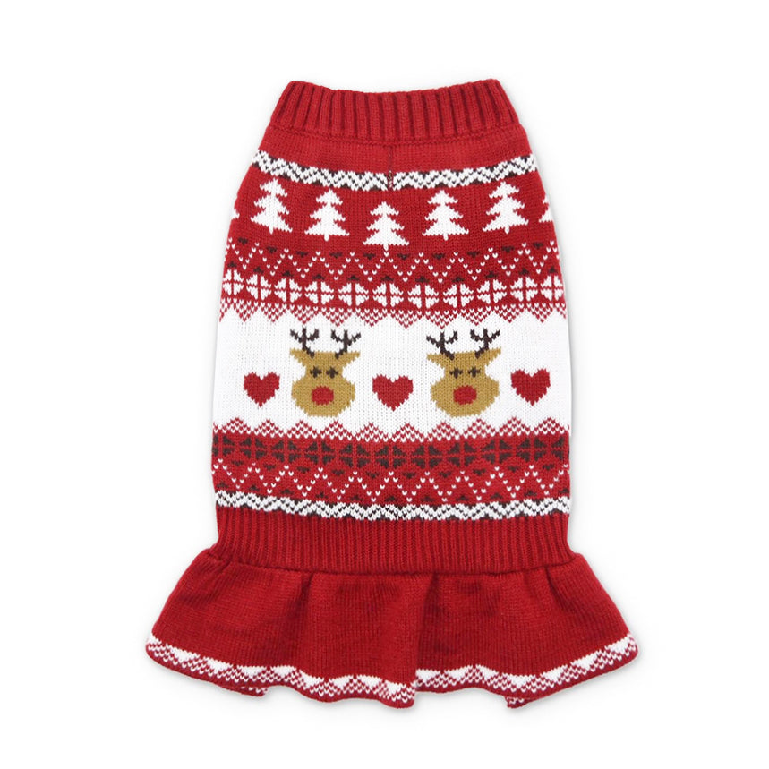 Reindeer Fair Isle Dog Dress