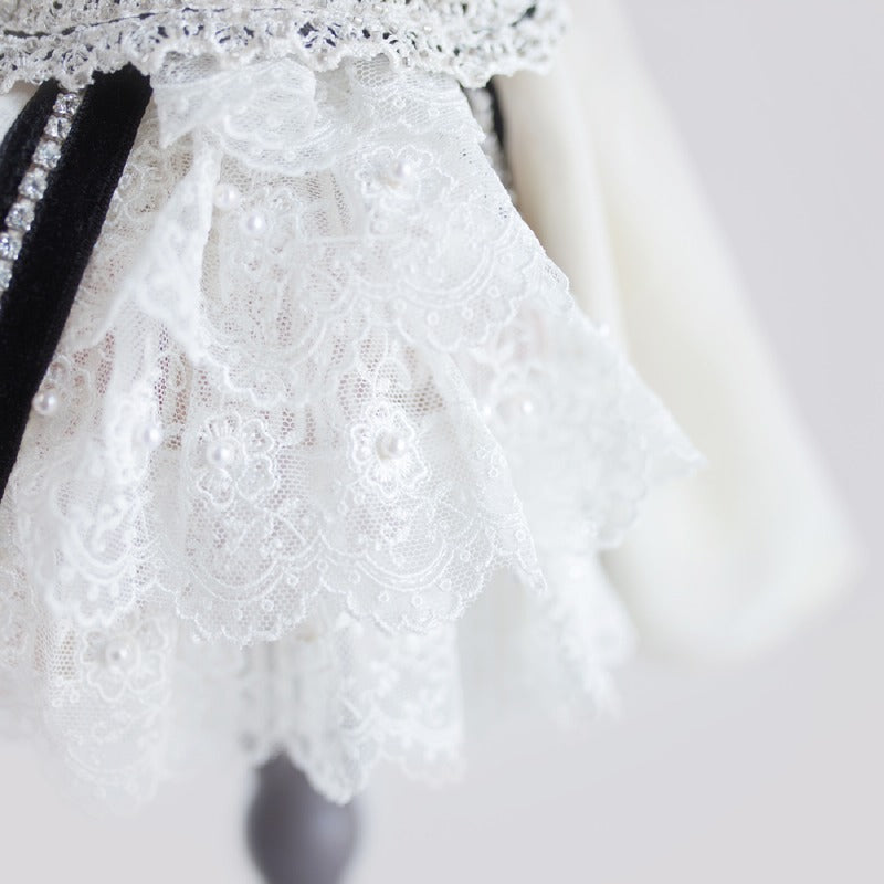 lace dog dress White Lace Dog Wedding Dress with Matching Leash