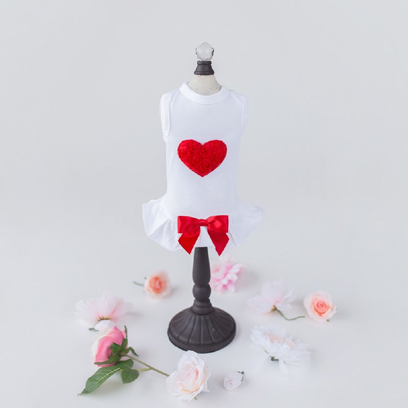 Dog Clothes - Puff Heart Dog Dress: Red by Hello Doggie