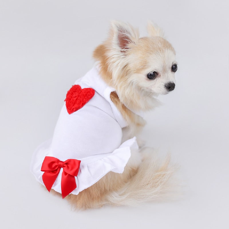 Dog Clothes - Puff Heart Dog Dress: Red by Hello Doggie