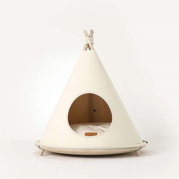Pet Boutique - Dog Beds and Teepees - Beige Modern Teepee Dog Tent by Pets So Good