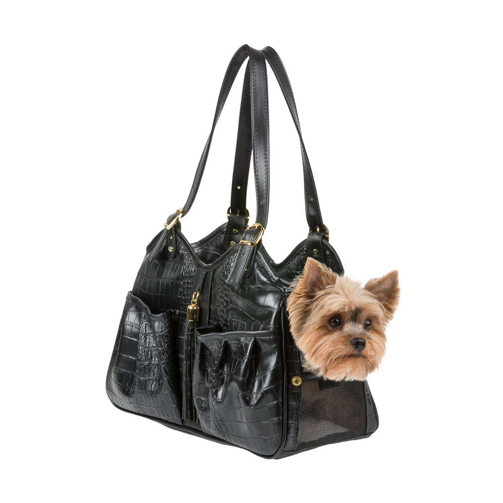 CHANEL New Travel Line Dog Carrier Bag Pet Carry Bag Small Dog Black Used B