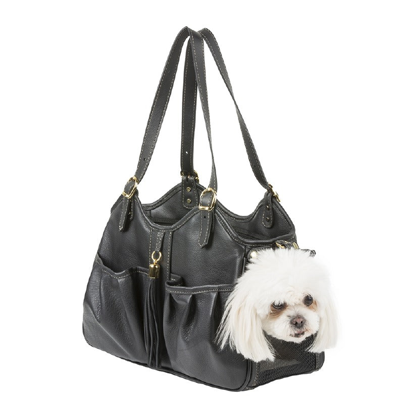 Dog Carrier - Black Metro With Tassel Pet Carrier by Petote