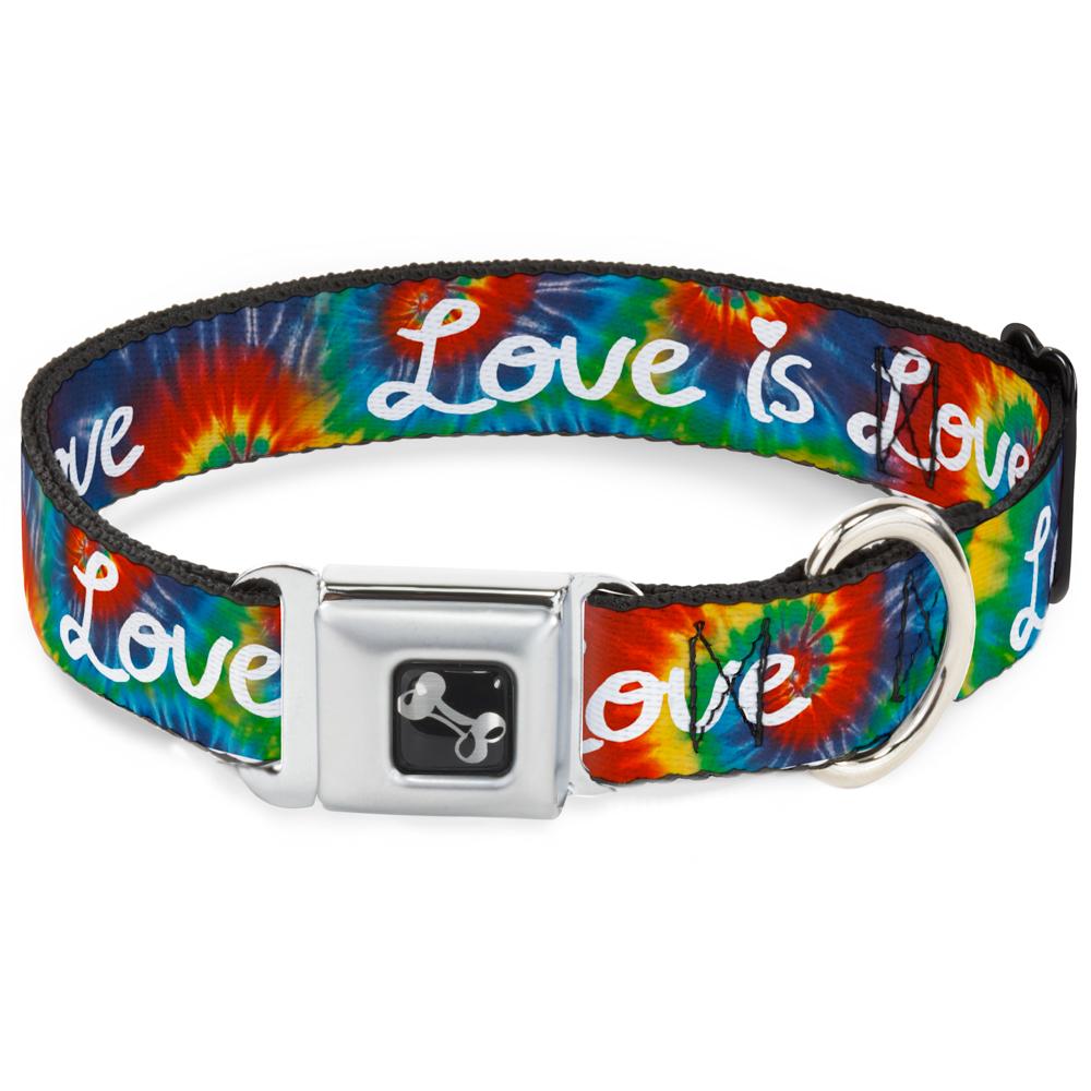 Love is Love Tie-Dye Dog Collar